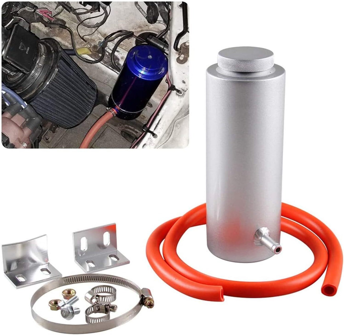 Universal Car 800ml Radiator Coolant Overflow Tank Oil Catch Bottle Aluminum