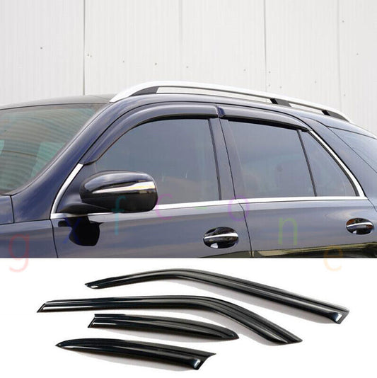 for Benz GLE SUV 2020-2024 Black Window Visors Sun Rain Guard Vent Deflectors