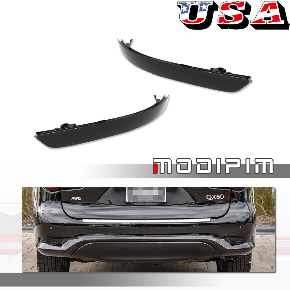 Rear bumper smoke reflector lens trim, 2-piece set for 2016-20 for Infiniti QX60
