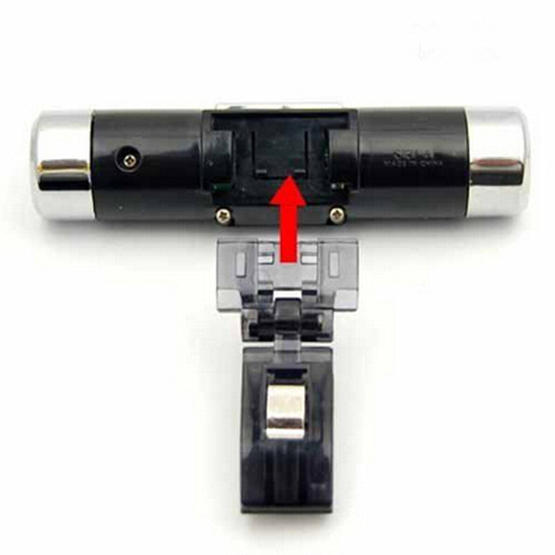 Car Conditioning Air Vent Clip-on Clock Thermometer Calendar LCD Blue Backlight