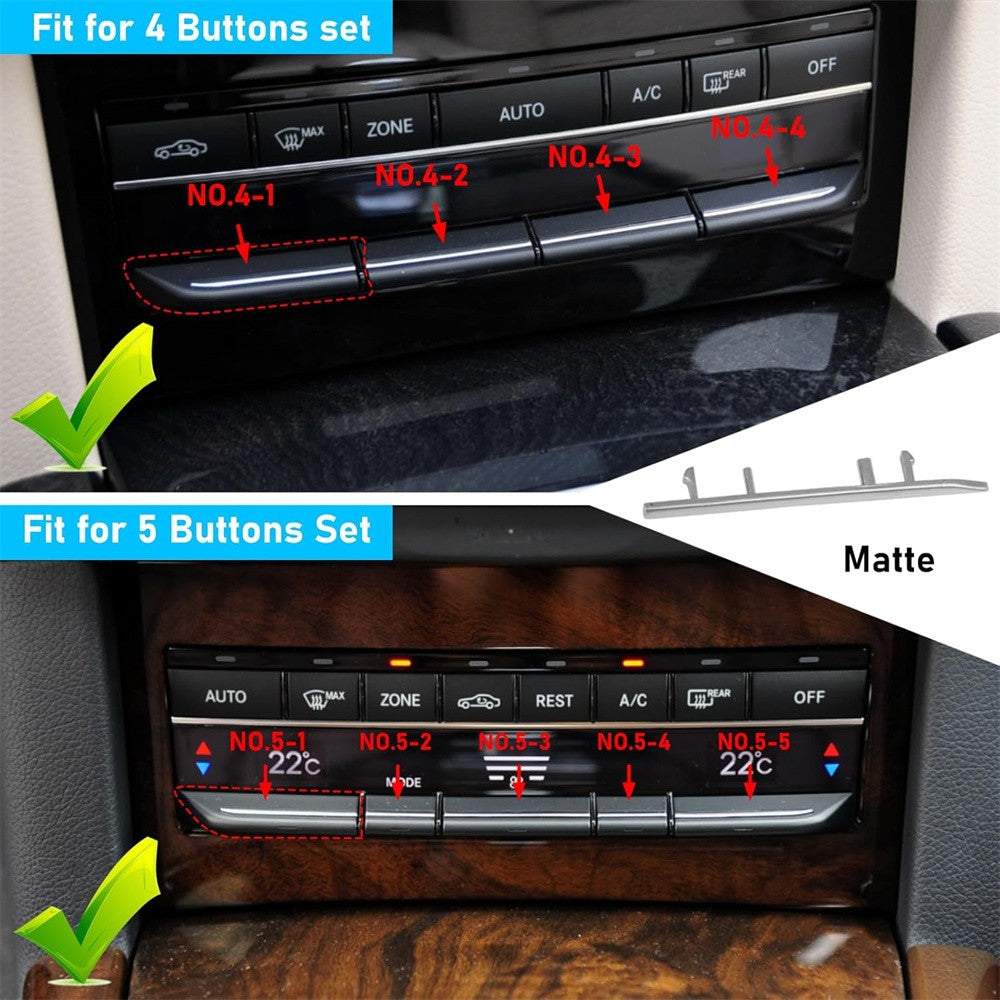 Left Center A/C TEMP Switch Button Trim Strip Matte for Mercedes W212 E 2008-14
