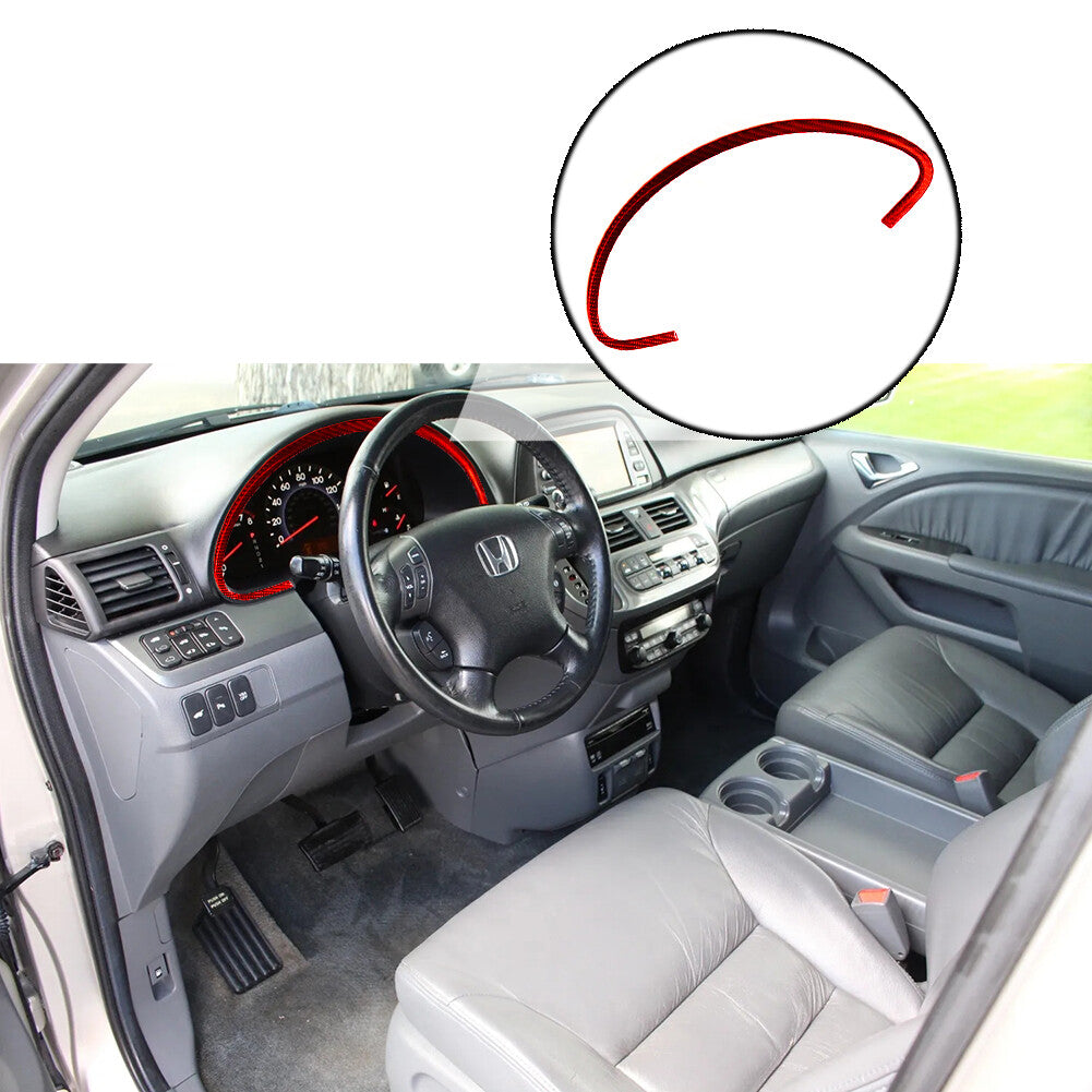 Red Carbon Fiber Interior Speedometer Panel Panel Cover for Honda Odyssey 05-10