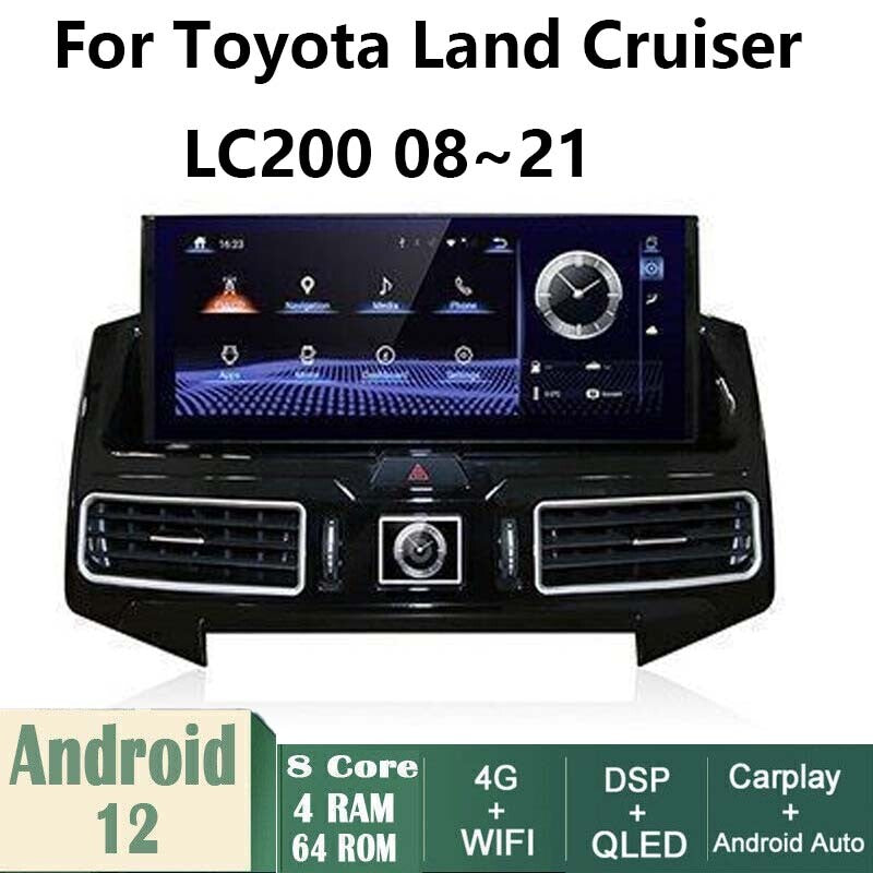 for Toyota for Land Cruiser LC200 radio Wifi 12.3 GPS Navigation 08~21 Car Android