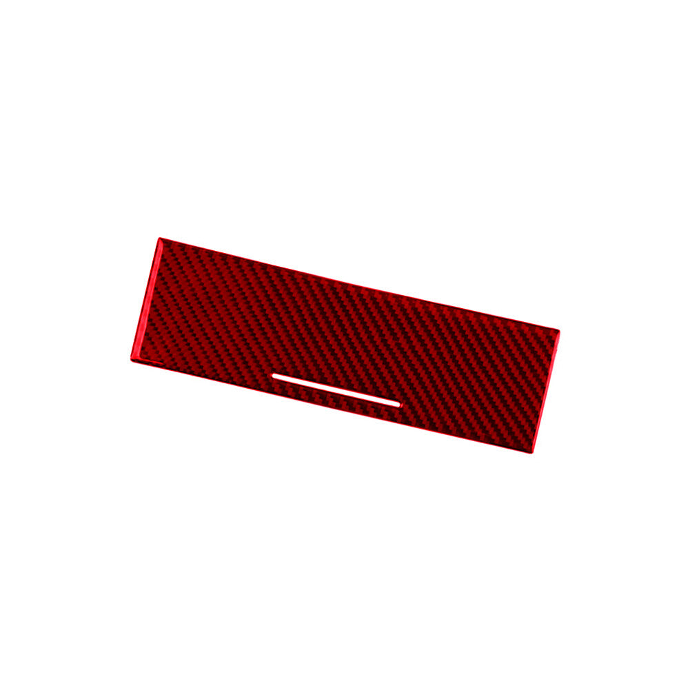 Red Central Control Ashtray Trim Cover Carbon Fiber for VW Touareg 2011-2018