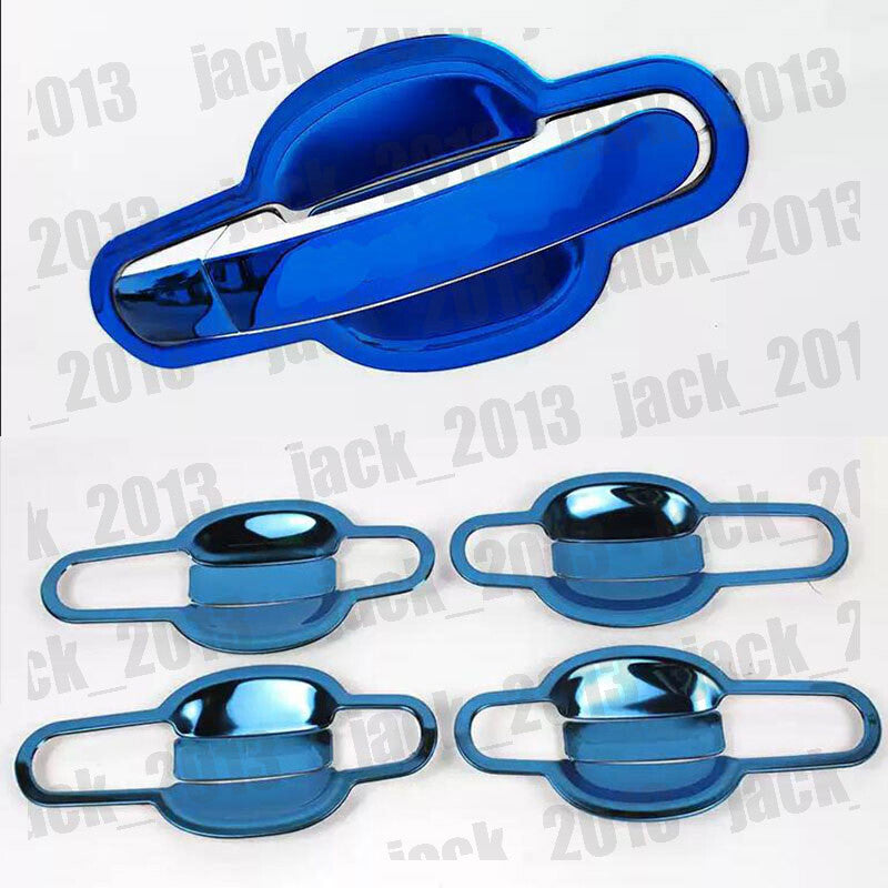 for Ford Focus 2019-2023 Blue Steel Side Door Handle Base Bowl Cup Covers Trim