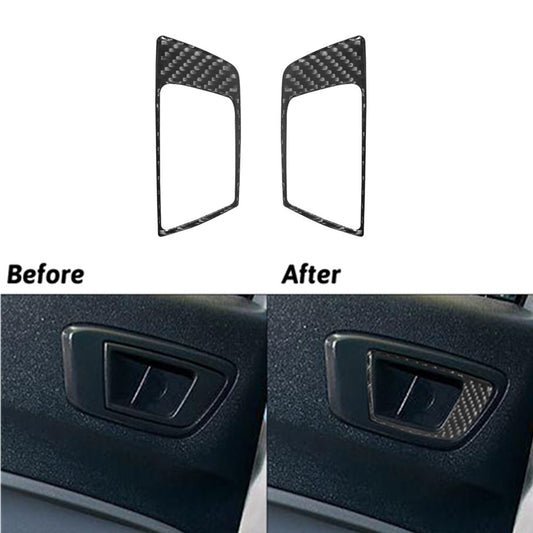 2Pcs Carbon Fiber Rear Door Handle Sticker Cover Trim for Ford Fiesta 2011-2015