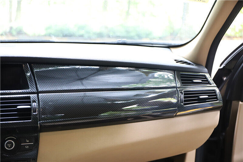 Fit for BMW X5 2008-13 Carbon Fiber Inner Console for Co -Pilot Strip Molding Trim 2P