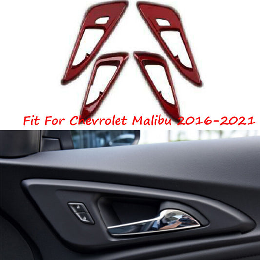 Paint Red Inner Door Handle Frame Trim 4PCS Car Fit for Chevrolet Malibu 16-2021