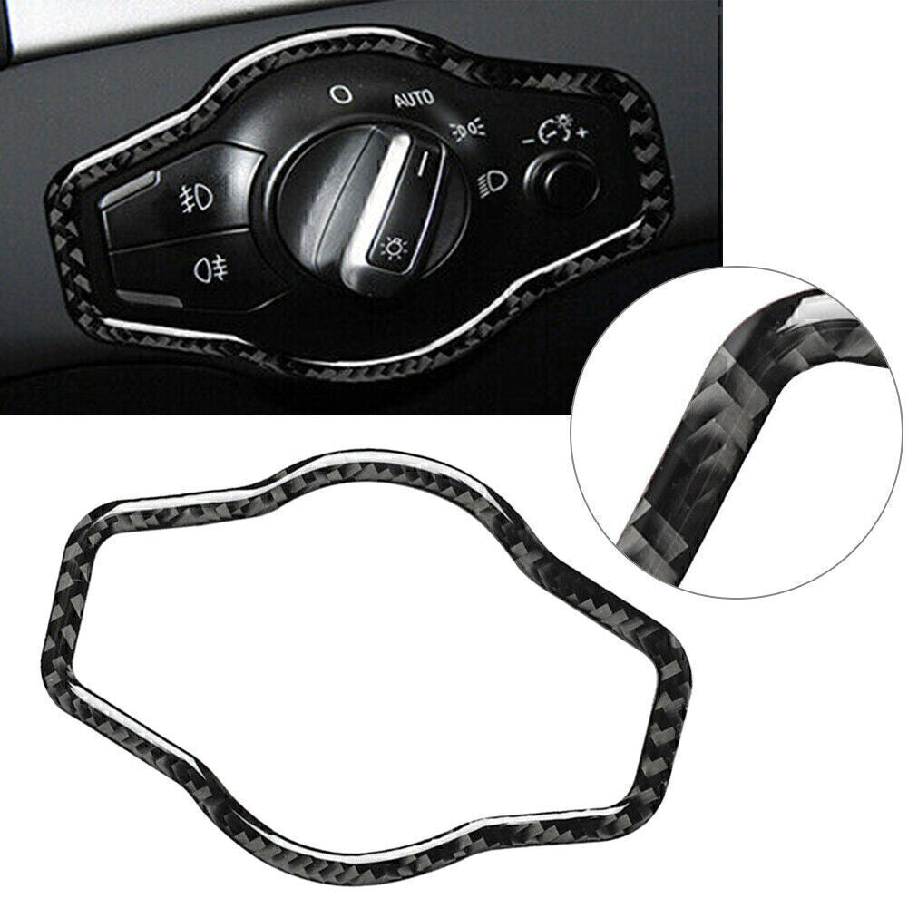 Headlight Switch Sticker Cover Trim for Audi A4 B8 A5 Q5 2009-2016 Carbon Fiber