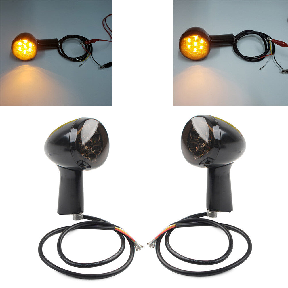 LED Blinker hint for Harley Sportster XL 883 1200 1992-2022 Schwarz +Hellbraun