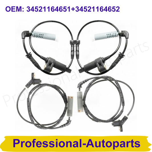 4-piece set of front and rear left ABS wheel speed sensors suitable for BMW 3 Series E46 M3