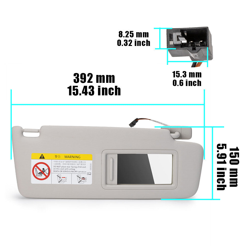2-pack of sun visors (left and right) 5GG857551/2 suitable for Passat B8 2016-2020 CC 2018-2020
