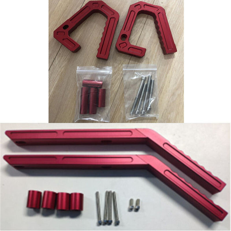 Red Rear+Front Roof Grab Grip Bar Pull Handles Kit For 2007-18 for Jeep for Wrangler JK