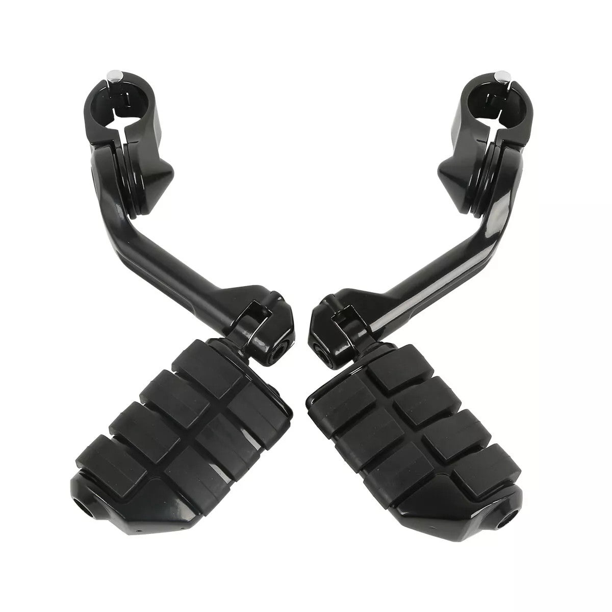 1-1/4 Black Engine Guard Long Angled Highway Foot Pegs For Touring/ for Honda / for Suzuki