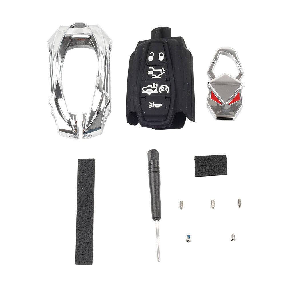 6 Buttons Remote Key Shell Case Silver for Dodge for Ram 1500 Pickup 2019-2024