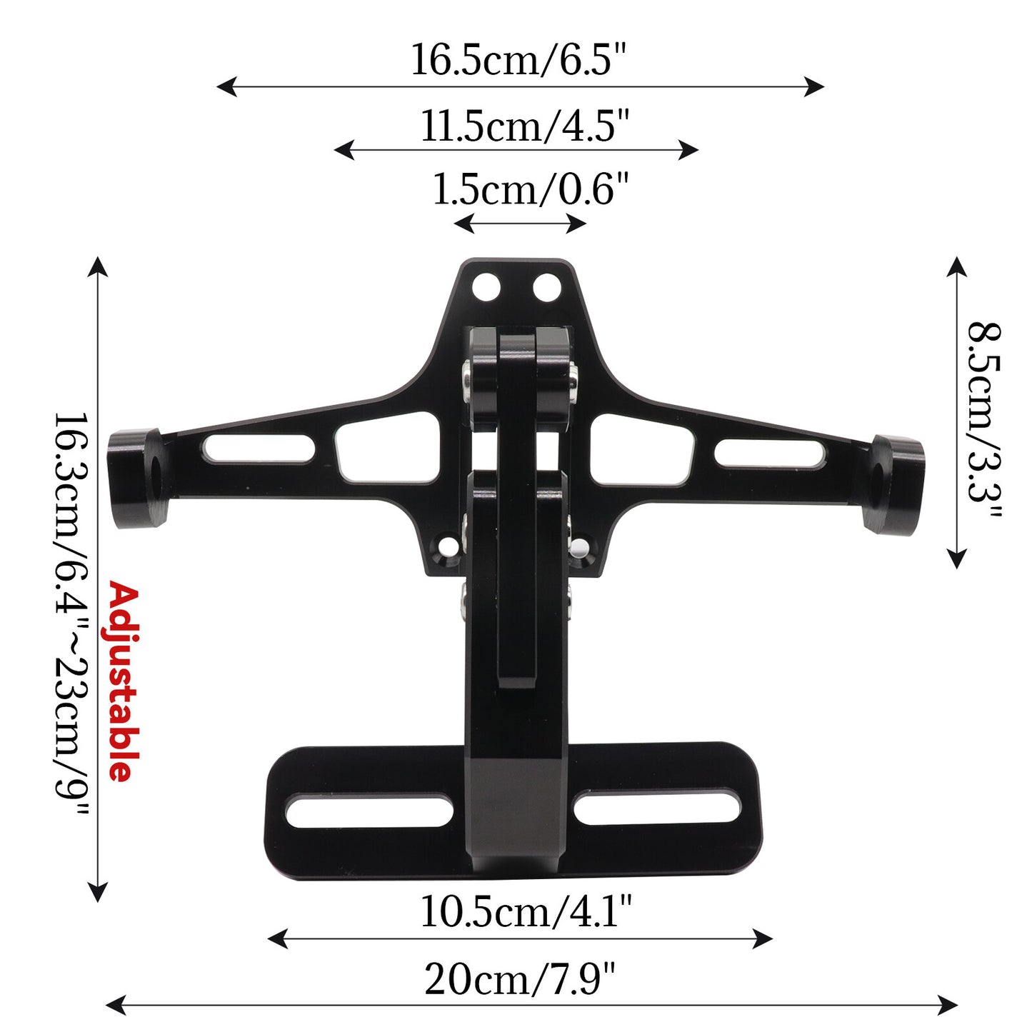 Universal Motorcycle License Number Plate Holder Tail Tidy Bracket LED CNC Black