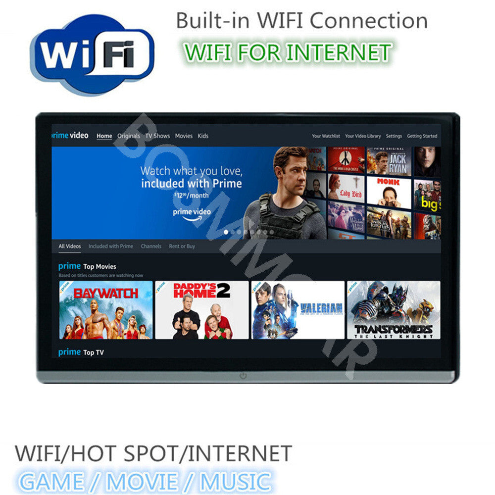 Touch Screen Car Rear for Seat Headrest Monitor Bluetooth FM WiFi HDMI Video Player