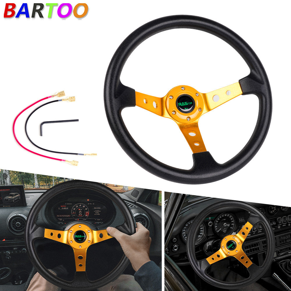 Universal 14 340mm Drifting Racing Steering Wheel 9.5cm Deep Dish