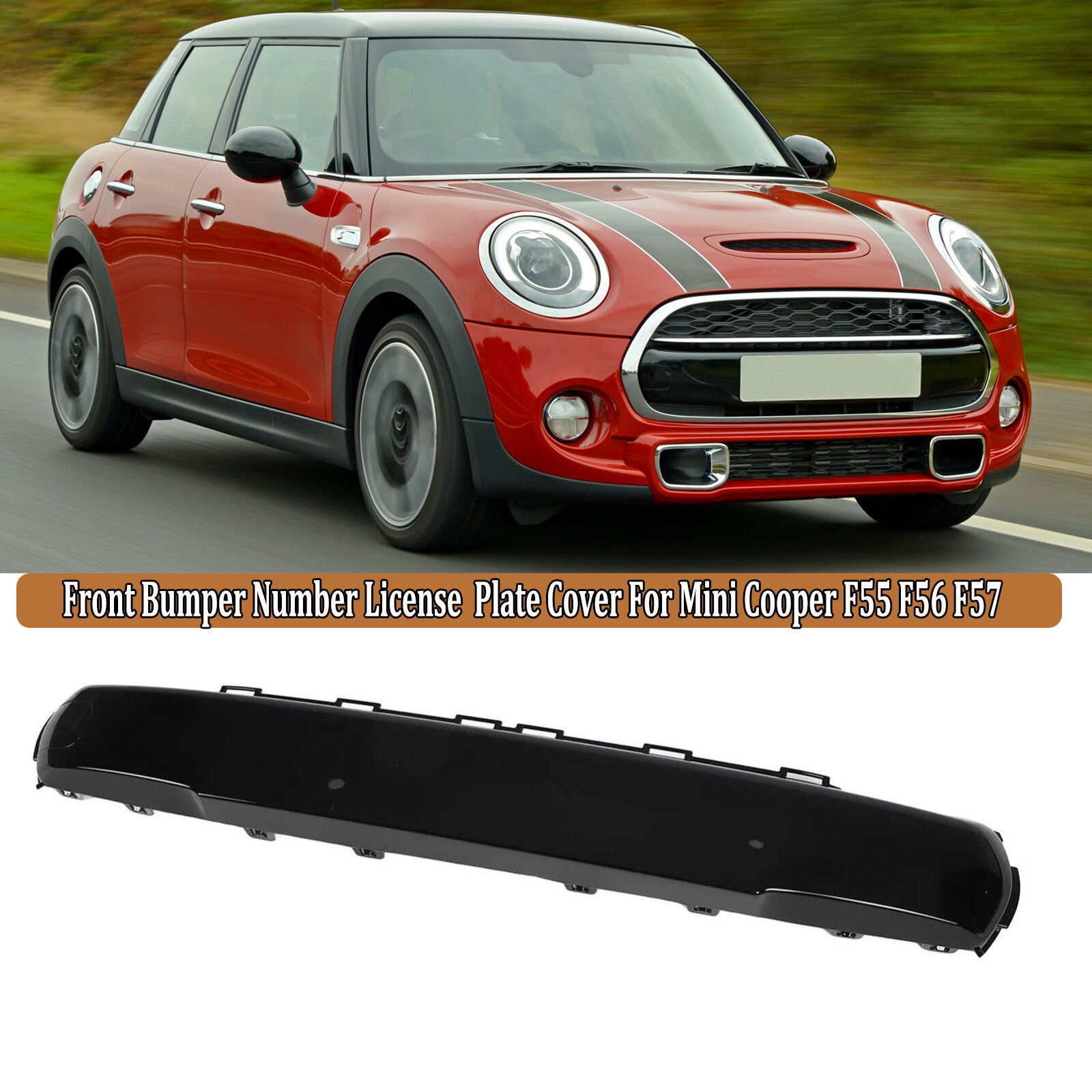 Front bumper decorative license plate holder cover suitable for Mini Cooper F55 F56 F57