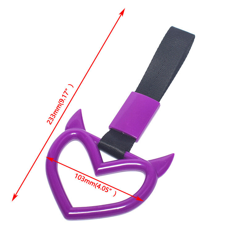 Devil Heart Red JDM Tsurikawa Ring Subway Train Bus Handle Strap Charm Purple