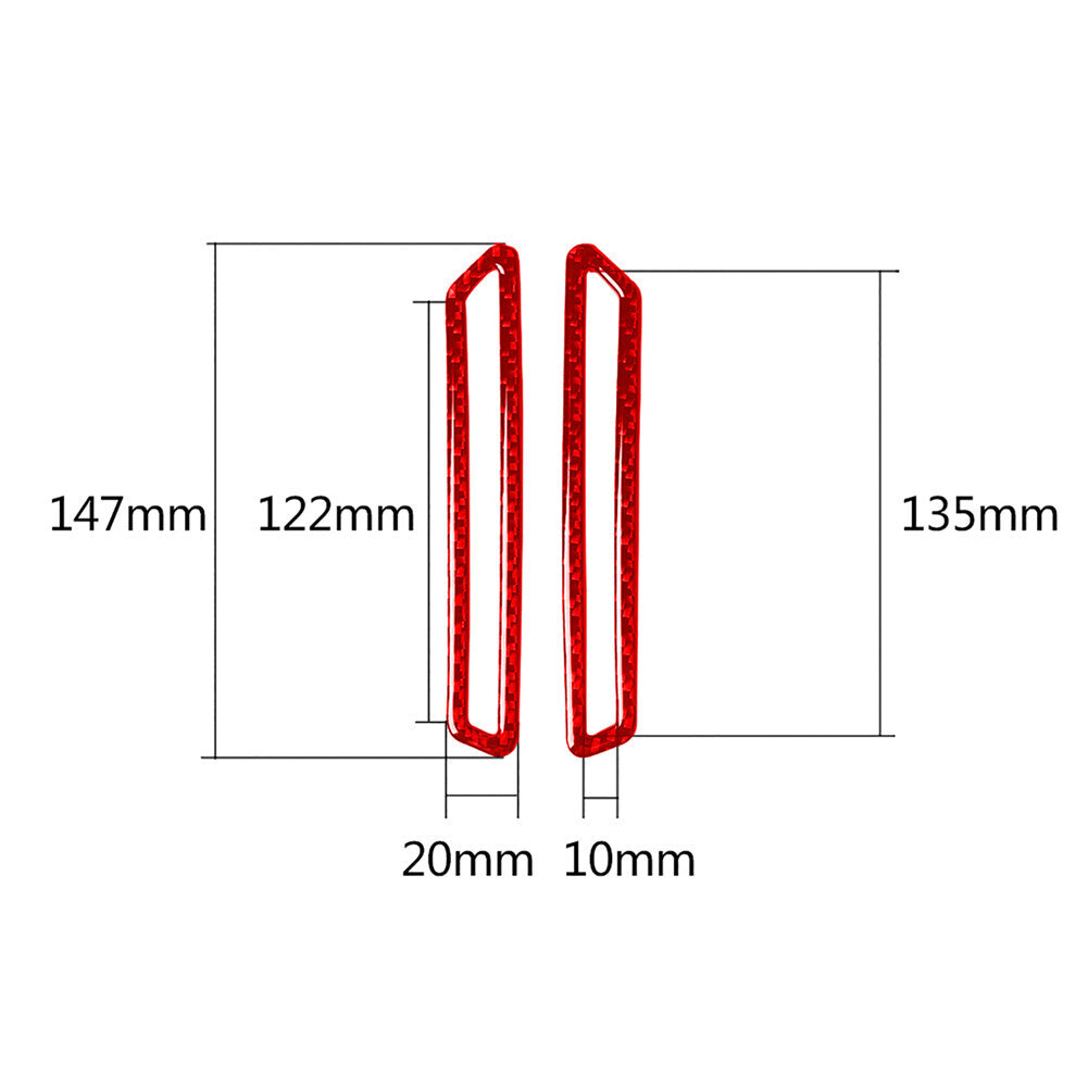 2Pcs Red Carbon Fiber A-pillar Air Outlet Trim for Alfa Romeo Giulia 2017-2019