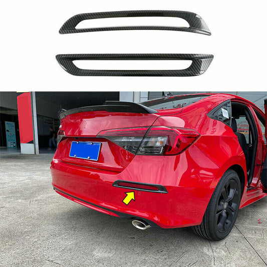 for Honda for Civic Sedan 22-24 Carbon Fiber Look Rear Fog Light Lamp Cover Trim 2X