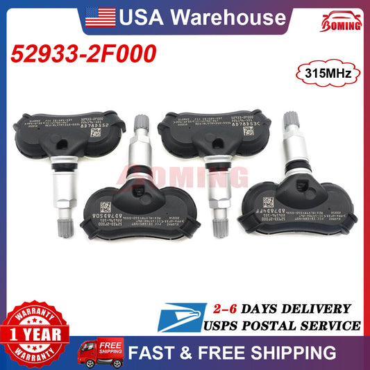 4x NEW TIRE PRESSURE SENSOR TPMS 315Mhz 52933-2F000 for Hyundai for Tucson for Kia Rio
