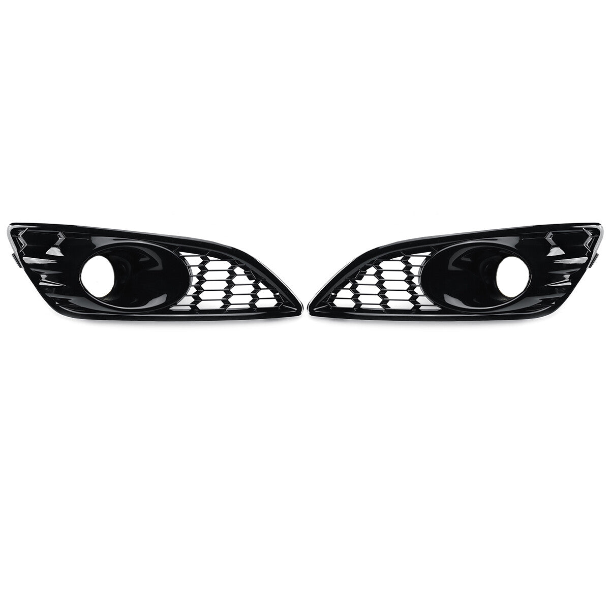 Gloss Black Honeycomb Front Fog Light Covers Grilles for Ford Fiesta Mk7 Zetec S