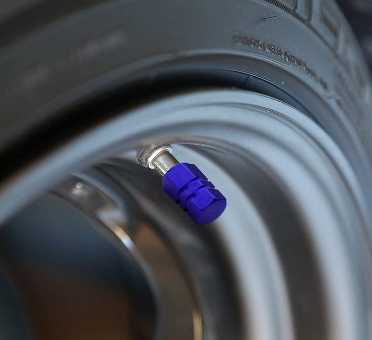 4-Piece Blue 17mm Car Tire Valve Cover Stem Cover Air Valve Dust Cover for Jeep
