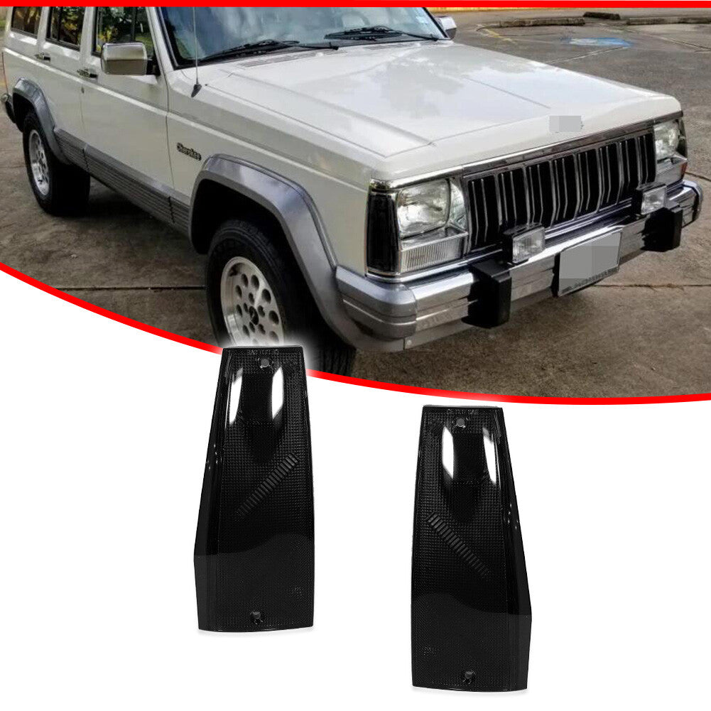 2 smoked front side marker lamp houses for 1984-1996 for Jeep Cherokee Wagoneer
