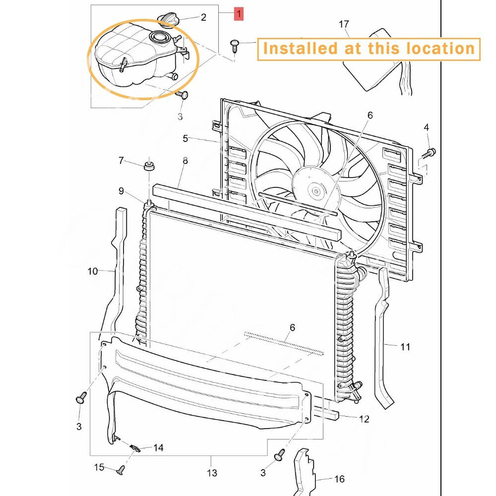 for Bentley GT GTC 16-19 Radiator Coolant Expansion Tank : 3W0121403F