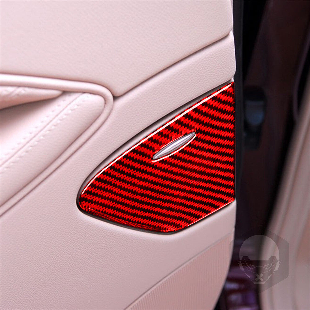 Rear Door Storage Box Panel Trim for Benz CLS Class C219 2004-09Red Carbon Fiber