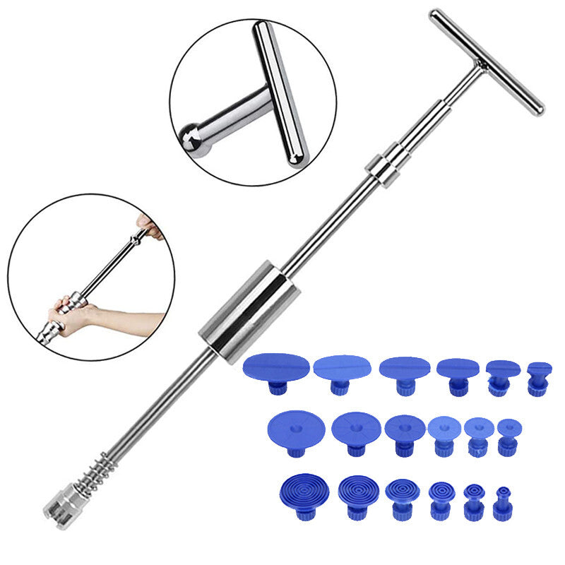 Car Metal Body Sheet Meta Puller Hammer Dent Removal Hand Tool Glue Stick Kit