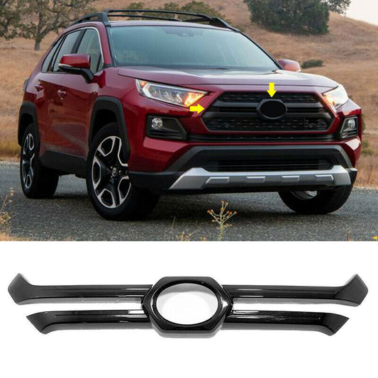 Glossy Black Front Grill Grille Bumper Cover for TOYOTA RAV4 2019-2024 Adventure