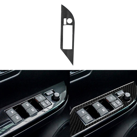 Carbon Fiber Driver Side Door Control Cover Trim for Toyota Hilux 2015-21 Type A