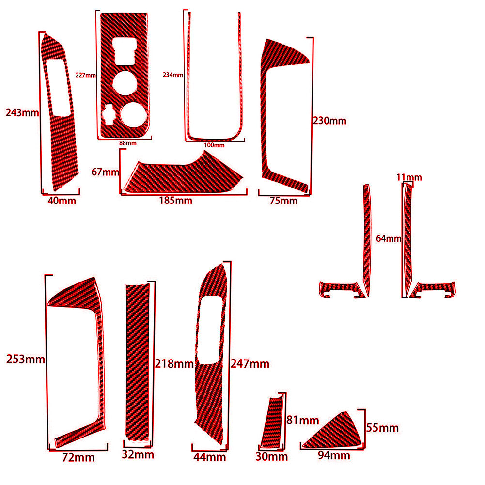 Red Carbon Fiber Side Air Vent Cover Trim For Silverado for GMC for SIERRA 2014-2018 -A