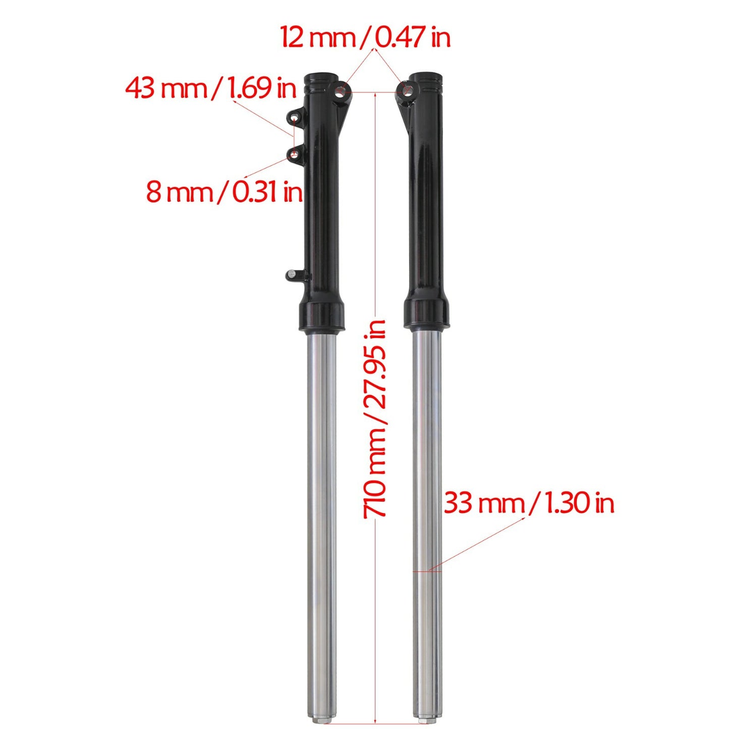 Shock Triple Tree Fit Pit Dirt fork for bicycles 70cc, 90cc, 110cc, 125cc Apollo SSR