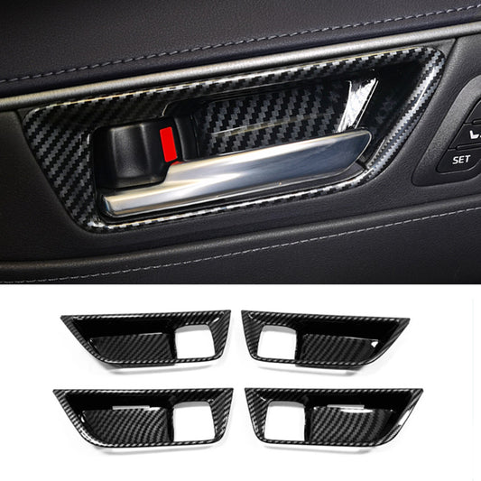 For 2021-2023 for Toyota Venza Carbon Fiber ABS Interior Door Handle Bowl Cover Trim