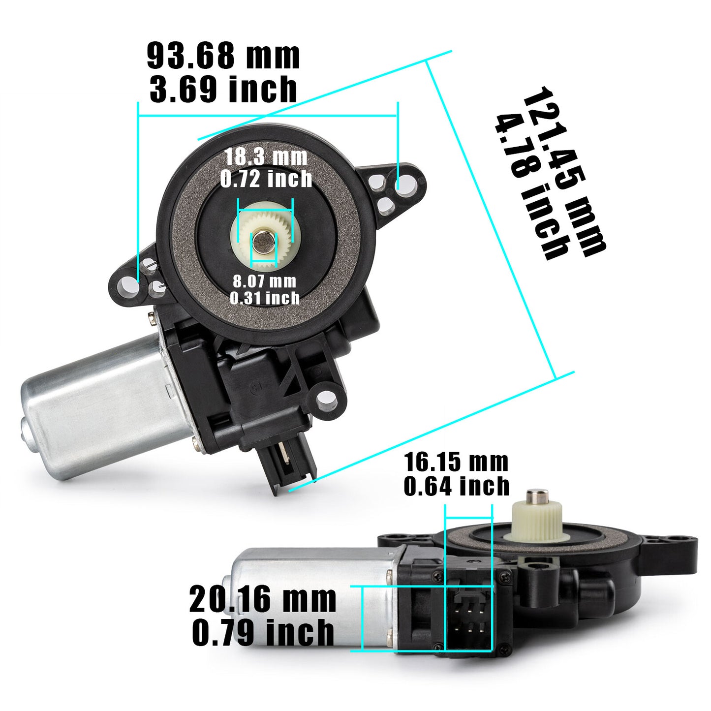 D651-59-58X Front and rear left drive side door and window motors suitable for Mazda 2, 3, 6, 10-13
