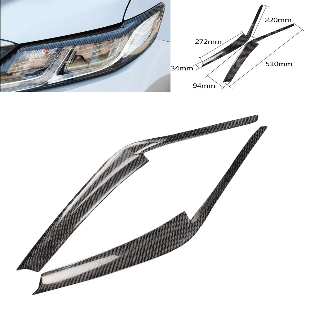 Real Carbon Fiber Front Headlight Eyelids Eyebrow Cover For T@yota for Camry 2018-22