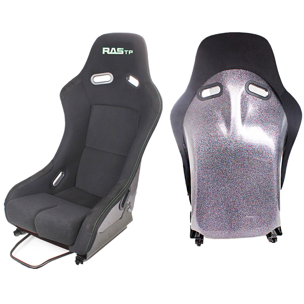 1Pair Pearlized Back Universal Adjustable Bucket Racing Seats with Slider Kit