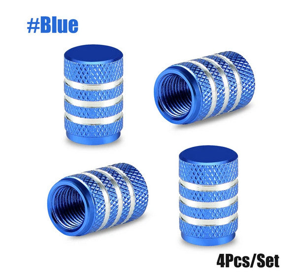4-piece car tire valve cover rod air dust cover, dustproof and rustproof, blue, suitable for Subaru and for Saab .