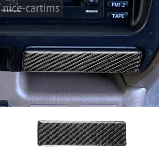 Carbon Fiber Cigarette Lighter Panel Decor Cover Fit for Toyot@ Tacom@ 2001-2004