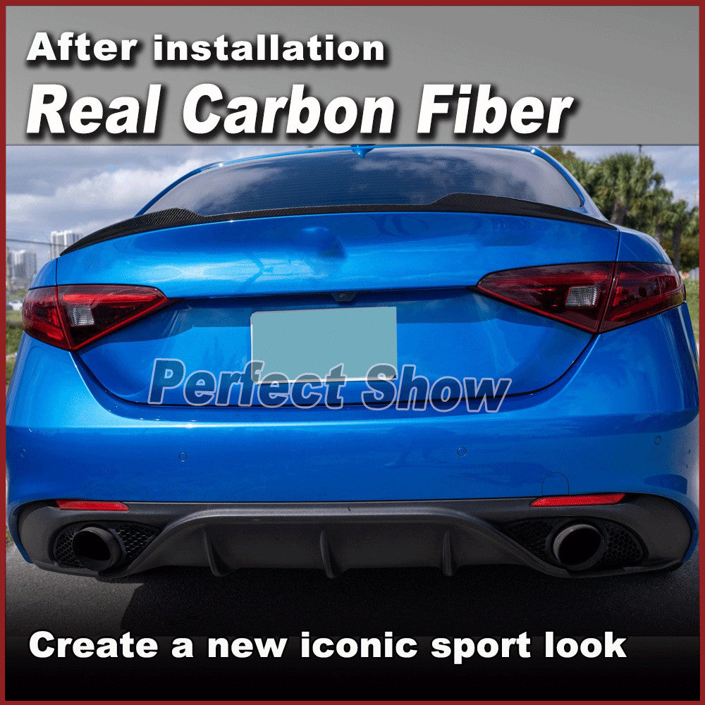 Fit for Alfa Romeo Giulia 952 Sedan 2015-22 REAL Carbon Rear Trunk Spoiler Wing