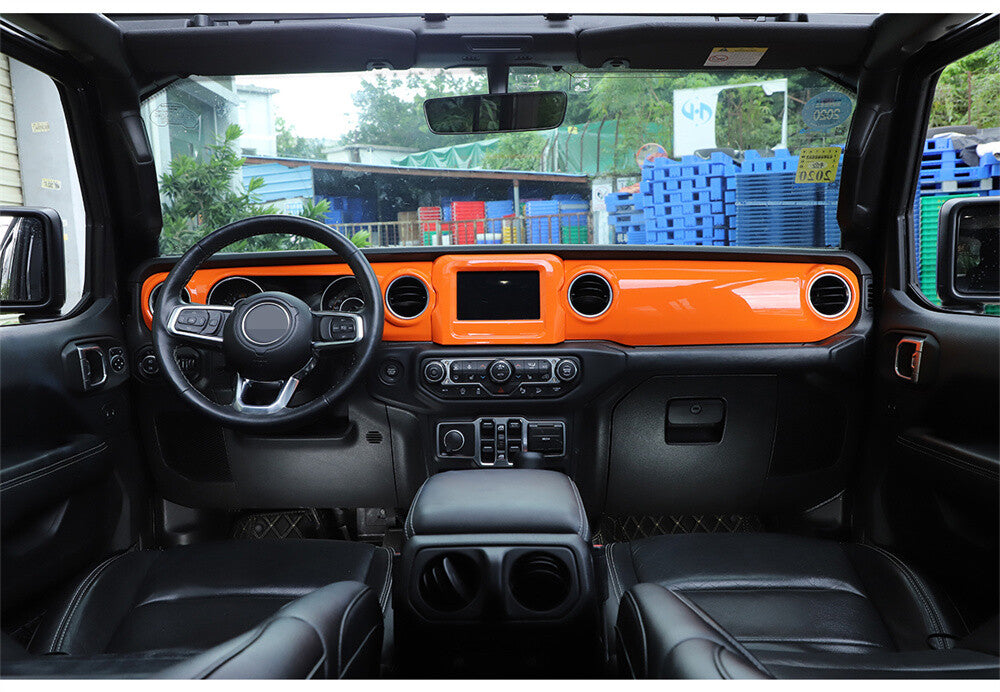 for Jeep for Wrangler JL JT 2018+ Orange Dashboard Central Control Navigation Trim¡Á4
