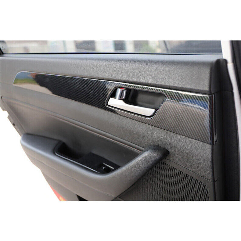 for Hyundai Sonata 2015-2019 Carbon Fiber Inner Door Bowl Panel Strip Cover Trim