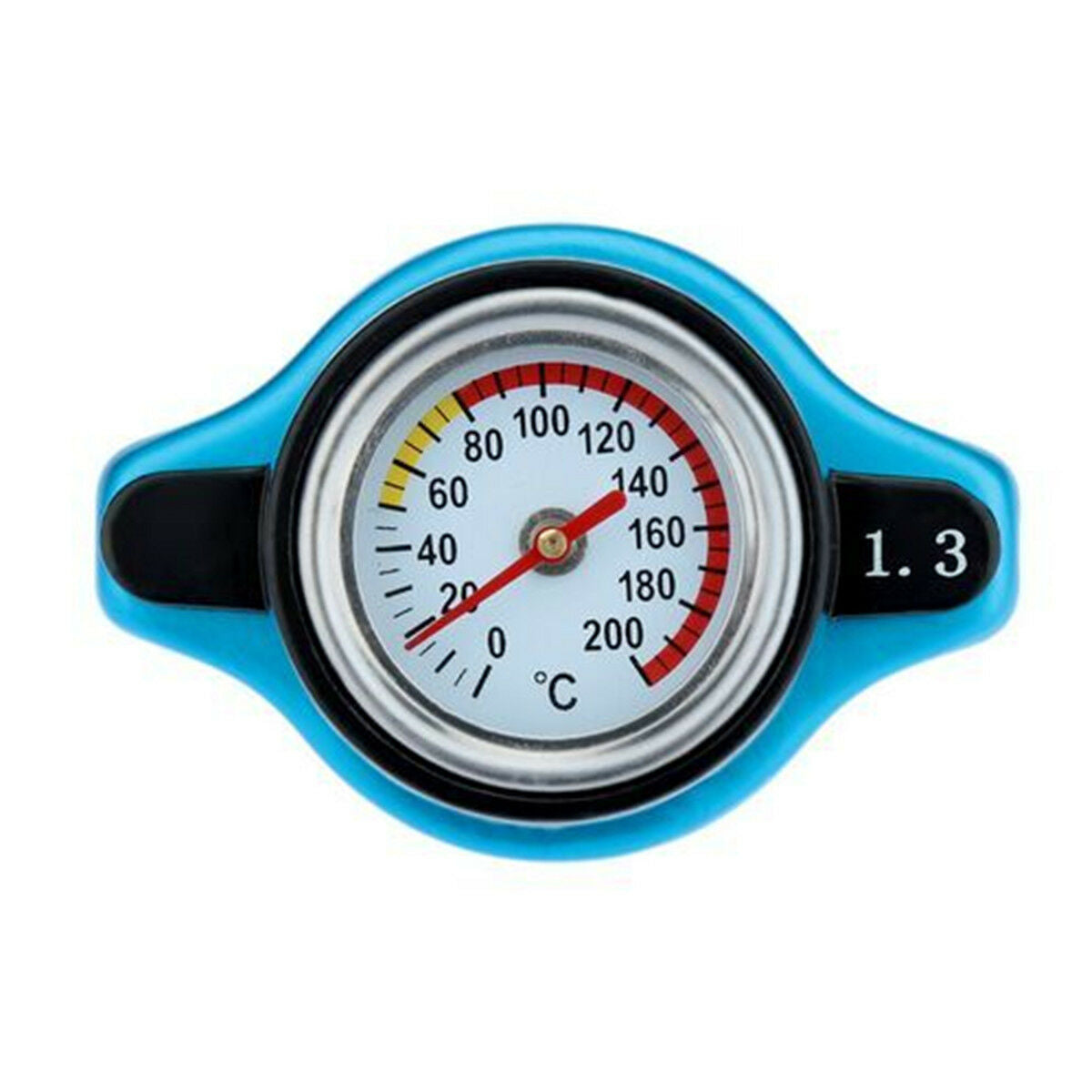 Aluminum Alloy Car Thermostatic Radiator Cap W/Water Temp Gauge 1.3 Bar Pressure