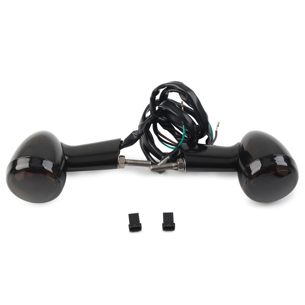 Rear Turn Signals Light Black Shell Brown Lens for Harley XL883 1200 X48 2004-22