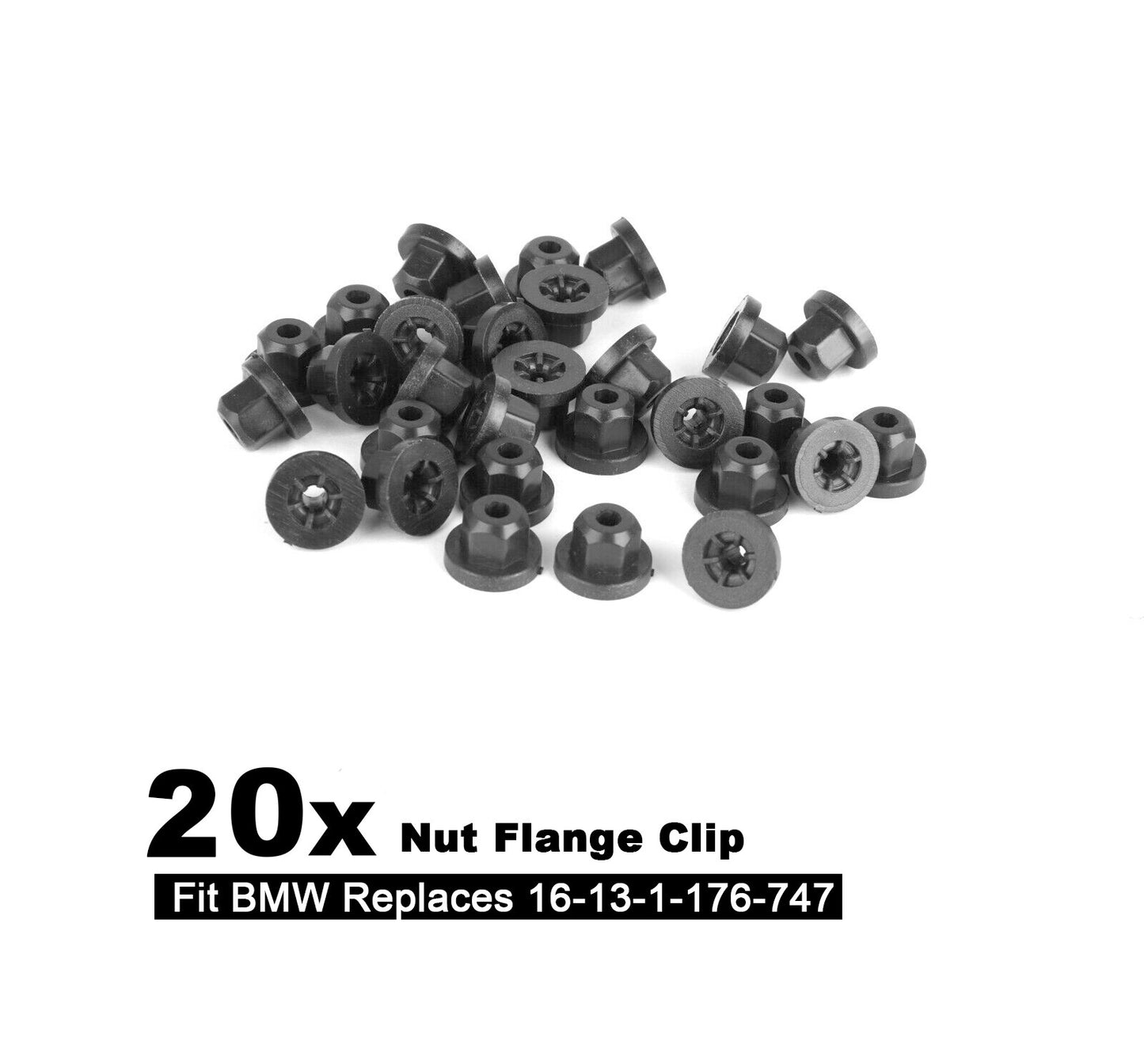 20xExterior Plastic Body Nut Flange Clip Fit for BMW E32 E34 E36 16131176747 for Benz