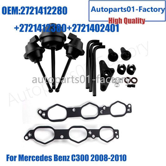 3PCS Intake Manifold Air Flap Runner Repair Kit for Mercedes-Benz C300 2008-2010